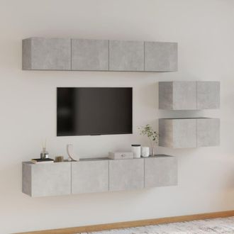 Berkfield Home 6 Piece TV Cabinet Set Concrete Grey Engineered Wood