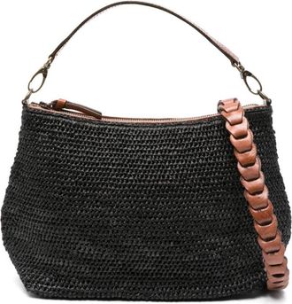 Ibeliv Mihaja raffia tote bag - women - Calf Leather/Raffia - OS - Black
