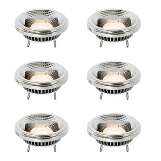 LUEDD Luedd Juego De 6 Bombillas Led G53 Regulables De 111 Mm, 12 W, 600 Lm, 2700 K