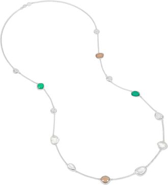 Dower & Hall Green Gemstones & Pebbles Long Necklace