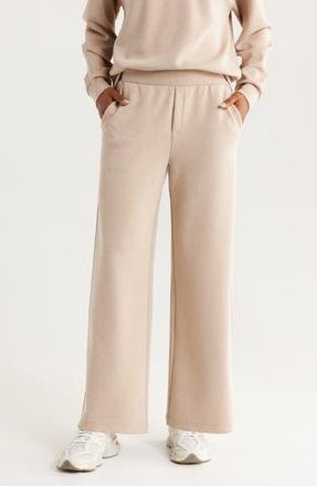 Zella Ultra Soft High Waist Straight Leg Pants in Tan Kelp Heather at Nordstrom Rack, Size X-Small