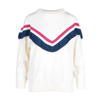 Ballantyne Round-neck Knitwear, female, White, Size: M Long Sleeve Pullover Sweater