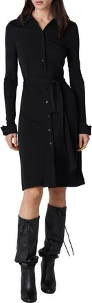 Diane Von F&uuml;rstenberg Diane Long Sleeve Shirtdress in Black at Nordstrom, Size Xx-Small