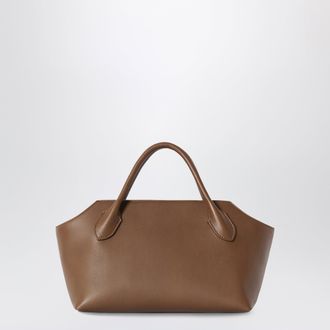 The Row Terrasse top-handle calfskin bag in tawny brown