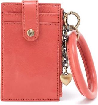 Hobo Ring Leather Wristlet Card Case in Pink Mirage at Nordstrom