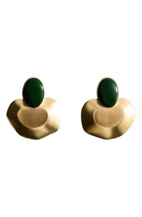 Mango Resin Stud Earrings in Gold at Nordstrom