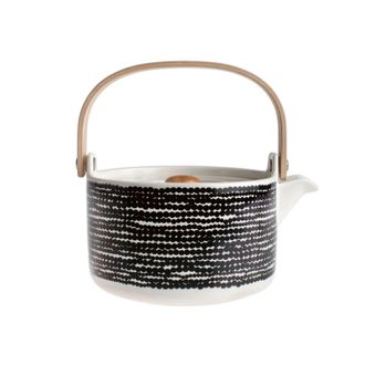 Marimekko Oiva R&auml;symatto Teekanne, schwarz / weiss