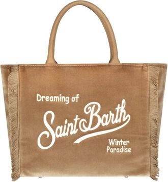 MC2 Saint Barth Tassen, Dames, Bruin, ONE Size, Polyester, Colette Velvet Handbag