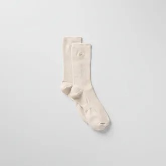 Alo | Half-Crew Understated Socks in Bone, Size: Medium