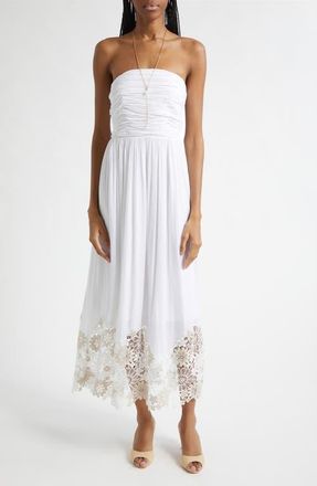 Ramy Brook Milani Strapless Lace Detail Dress in Ivory at Nordstrom, Size X-Small
