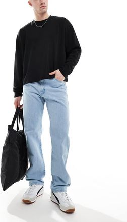 Wrangler 13MWZ original cowboy straight fit jeans in bleach wash-Blue