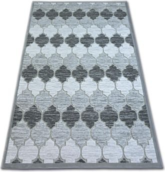 RugsX Rugsx - Alfombra Acr&iacute;lica Yazz 3766 Enrejado Tr&eacute;bol Marroqu&iacute; Gris Grey 160x220 Cm