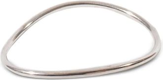 Ann Demeulemeester Bracciale rigido con logo - Argento