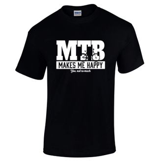 Bang Tidy Clothing Mountain Bike MTB Gifts Accessories Cycling Makes Me T Shirt Top Funny Biking Clothing for Men Black-L