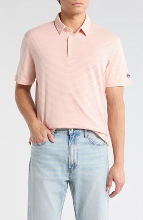 AG - Adriano Goldschmied Bryce Stripe Jersey Polo in Pearl Mauve/ivory Dust at Nordstrom Rack, Size Xx-Large