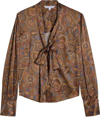 Veronica Beard Francine Printed Silk-blend Blouse - Brown - 12 (UK16 / XL)