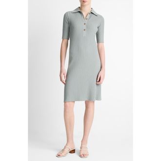 Vince Rib Polo Dress in Sea Stone at Nordstrom Rack, Size X-Small