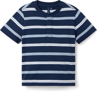 Janie and Jack Striped Henley Tee in Blue at Nordstrom, Size 18-24M