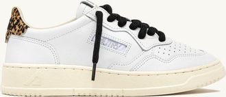 Autry MEDALIST LOW SNEAKERS IN LEATHER COLOR WHITE AND LEOPARD