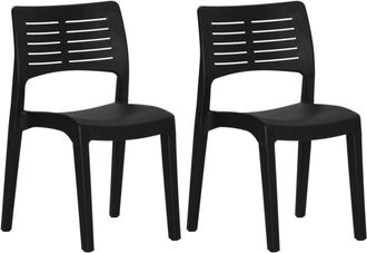 vidaXL Vidaxl - Garden Chairs 2 pcs Anthracite Polypropylene