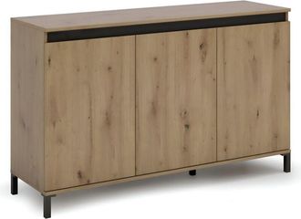 Levante Credenza Soggiorno 3 Ante 138x84 cm Rovere Moderna