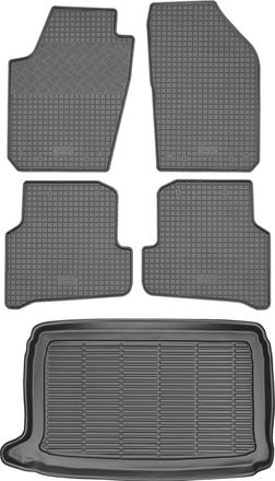 OEM Juego De Alfombrillas De Goma Para Volkswagen Polo V Hatchback (2009-2017) + Alfombrilla Para El Maletero