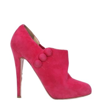 Christian Louboutin Fuxia Cest Moi Suede Ankle Boots Size 37.5