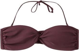 Mango Twist Front Bandeau Bikini Top in Wine at Nordstrom, Size Medium