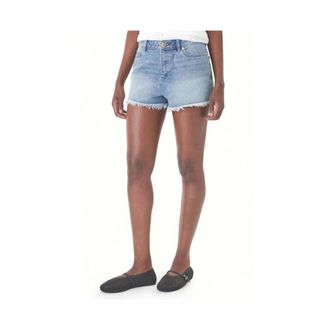 Michael Kors Gisele Frayed Denim Shorts - female - Michael Kors - Denim Shorts - Blue - XS - Shorts