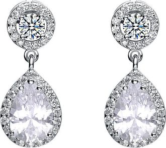 Genevive Silver Cz Earrings