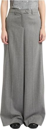 Marella Mllapice Wijde Broek - Dames - Wijde Broeken - Grijs - S - Broeken