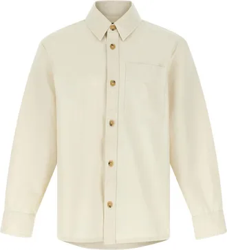 A.P.C. Beige Logo Embroidery Shirt