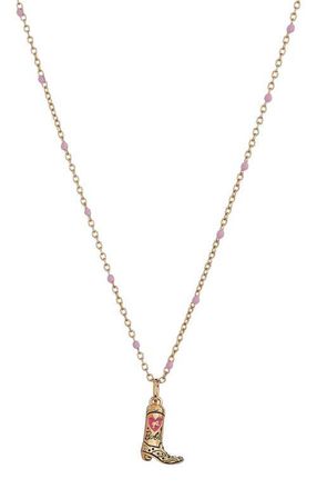 Alex and Ani Barbie Cowboy Boot Pendant Necklace in Gold at Nordstrom