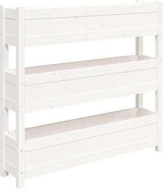 vidaXL Vidaxl - Jardinera De Madera Maciza De Pino Blanco 112x25x104,5 Cm