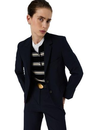 Gerard Darel Tayana Single Breasted Tailored Blazer in Navy Blue at Nordstrom, Size 12