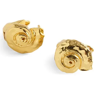 Madewell Shell Hoop Earrings in Antique Gold at Nordstrom