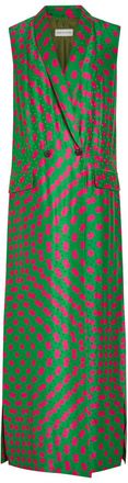 Dries Van Noten Covy Printed Satin and Silk-blend Coat - Green - 34 (UK6 / XS)