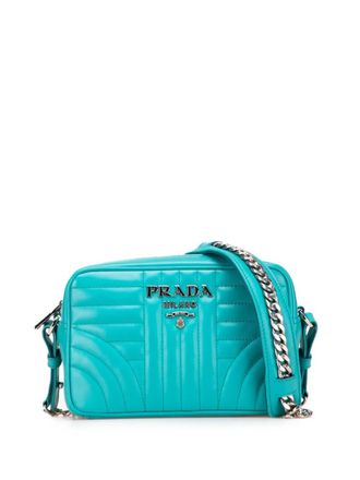 Prada 2000-2025 Diagramme Camera Bag crossbodytas van zacht kalfsleer - Blauw