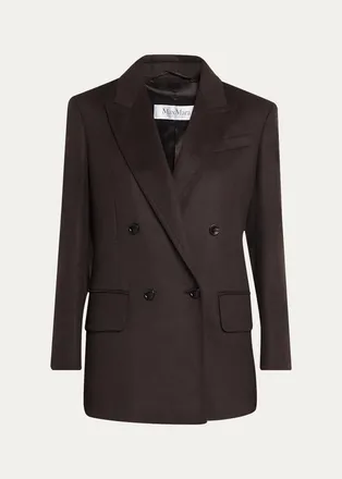 Max Mara Olimpia Brushed Wool Double-Breasted Blazer Jacket
