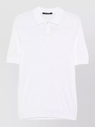 Tagliatore cable-knit cotton polo shirt