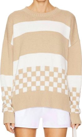 Beach Riot Callie Sweater In Taupe Check