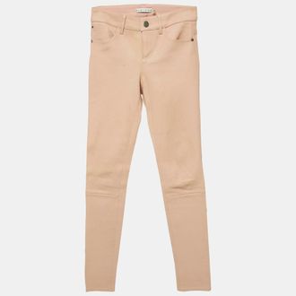 Alice & Olivia Light Pink Leather Paneled Pants
