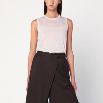 6397 Ivory Semi Sheer Tank Top