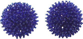 Carolina Herrera CZ Beaded Ball Dome Earrings