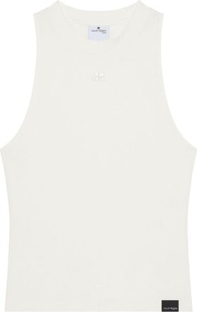 Courrèges fitted tank top - White