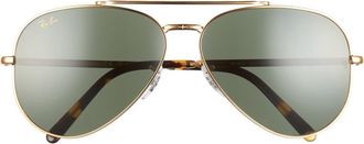 Ray-Ban New Aviator 62mm Oversize Pilot Sunglasses in Legend Gold /Green at Nordstrom