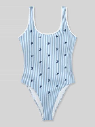 Tommy Hilfiger Badeanzug mit Logo-Stitching in Blau, Gr&ouml;&szlig;e XL