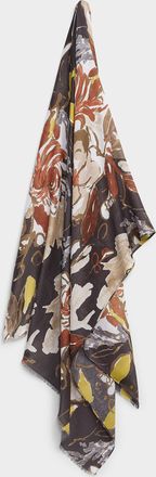 Simons Womens Floral abstraction lightweight scarf