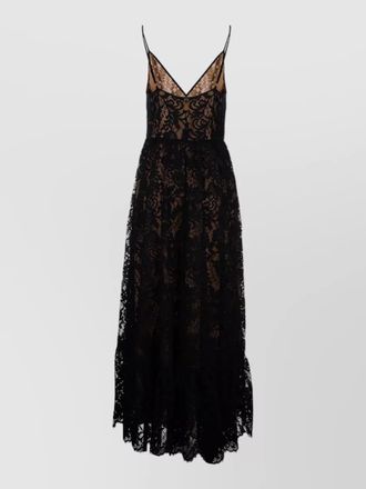 Michael Kors floor length lace dress sheer detailing