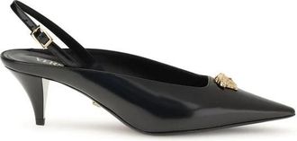 Versace La Medusa Slingback Pumps - Dames - Pumps - Zwart - 37 EU - Leer - Schoenen